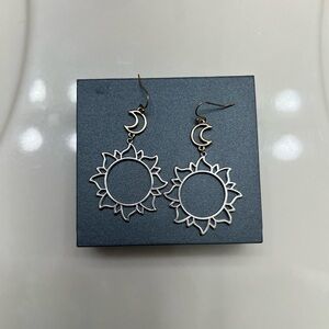Sun and Moon Silver Earrings